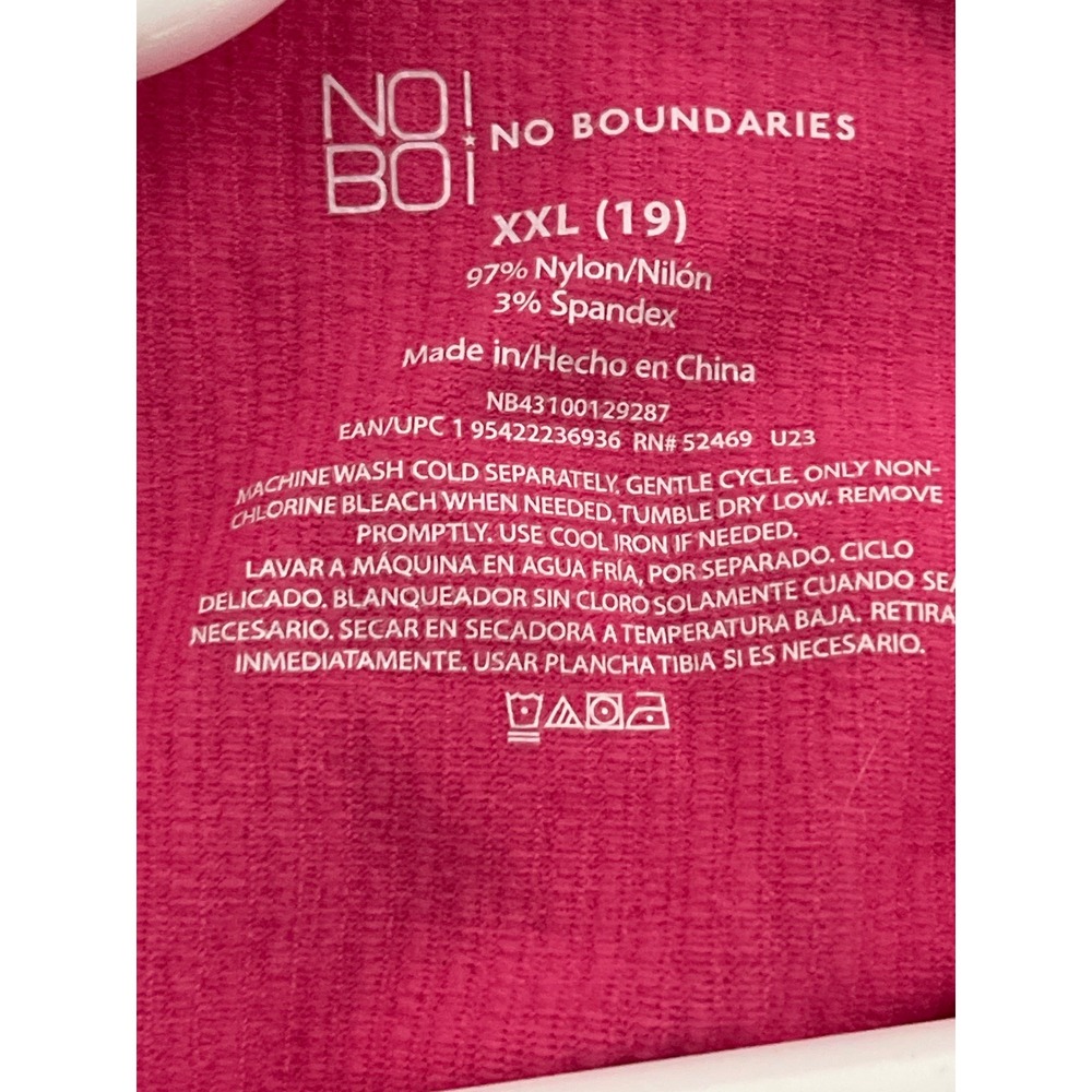 No Boundaries Womens XXL Hot Pink Ribbed V-Neck Long Sleeve Top NB43100129287 - Picture 5 of 5